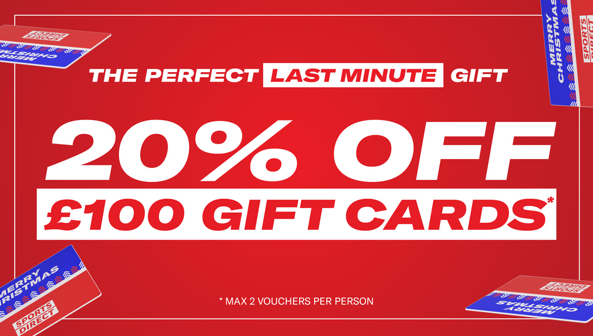 The perfect last minute gifts. 20% off £100 Gift Cards. *Max 2 per person.