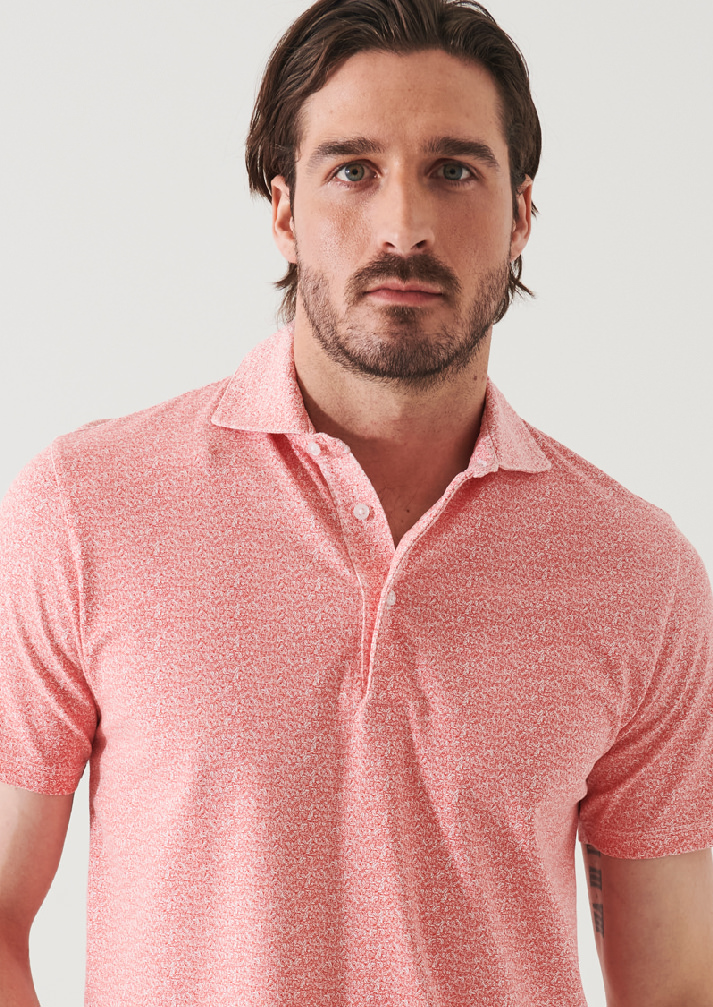 PIMA COTTON STRETCH PRINTED POLO