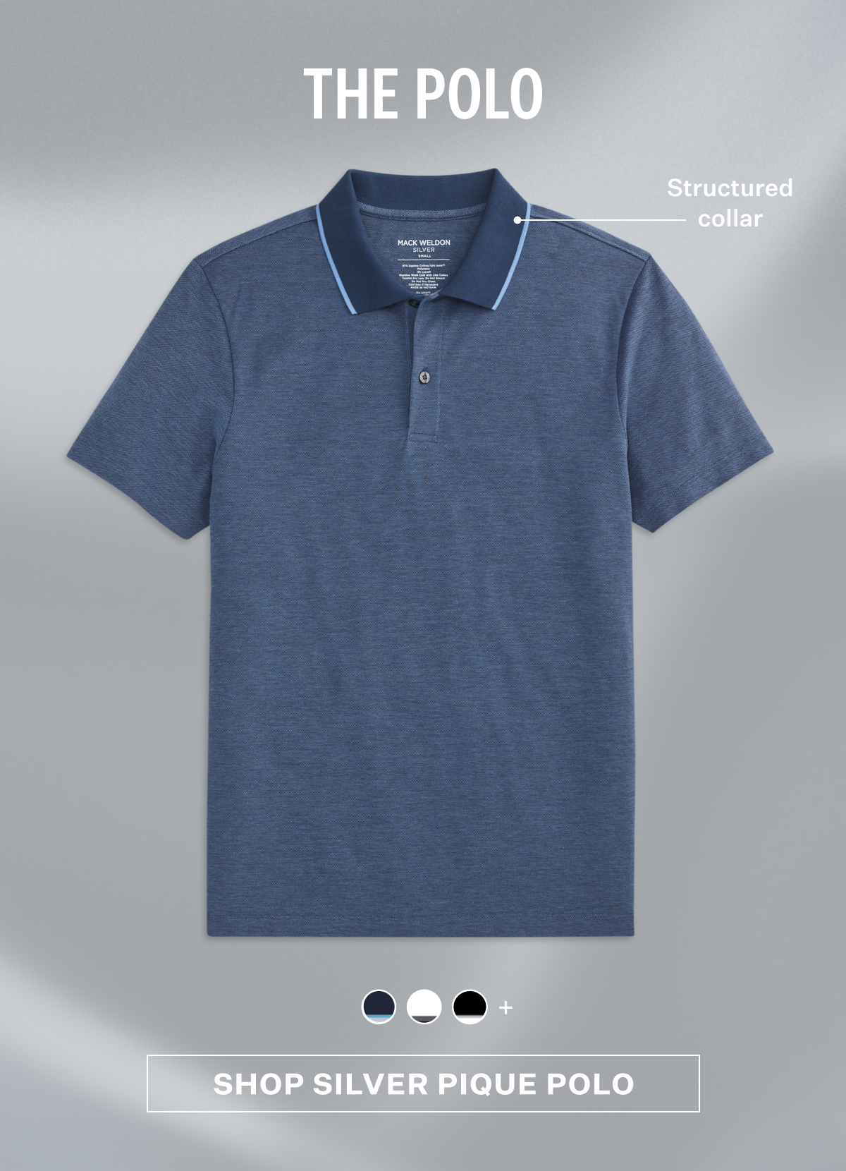 SILVER Pique Polo