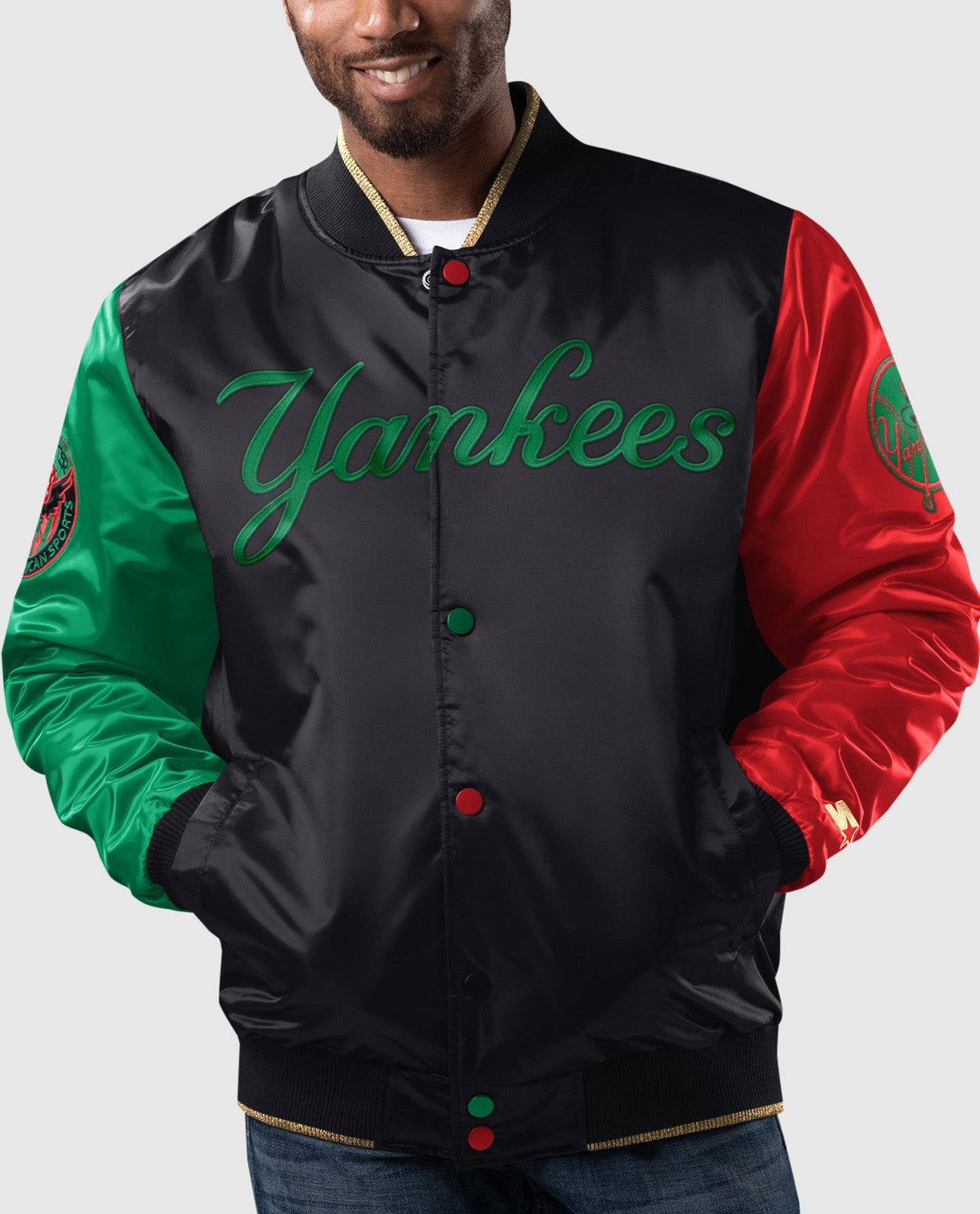 Image of Ty Mopkins Black History Month New York Yankees Full-Snap Jacket