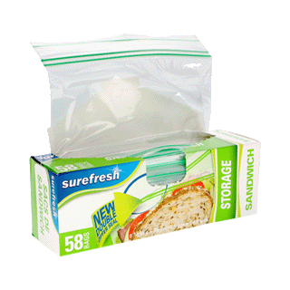 Sure Fresh double zipper sandwich bags