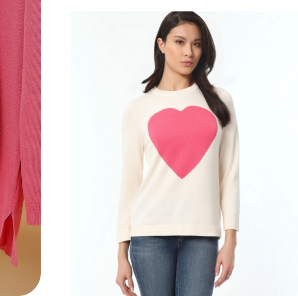 Sweetheart Long Sleeve Crew Neck Sweater