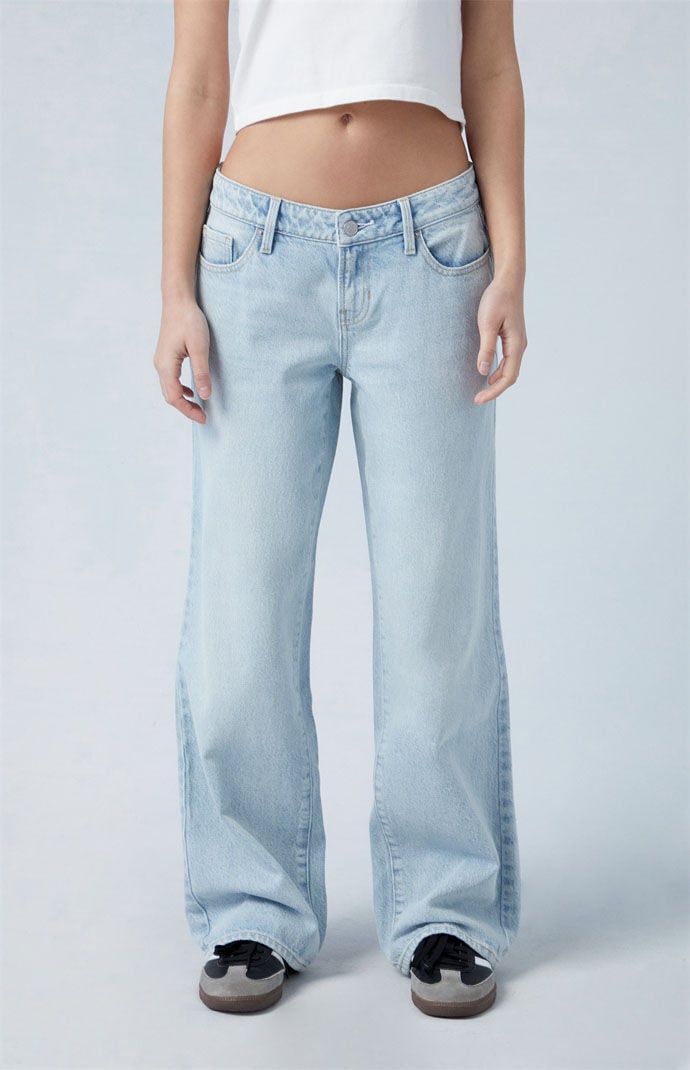 Image: Eco Light Indigo Low Rise Wide Leg Jeans