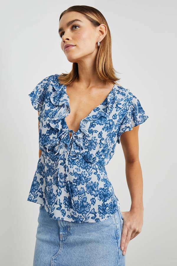 Rails Carmine Top - Chambray Floral