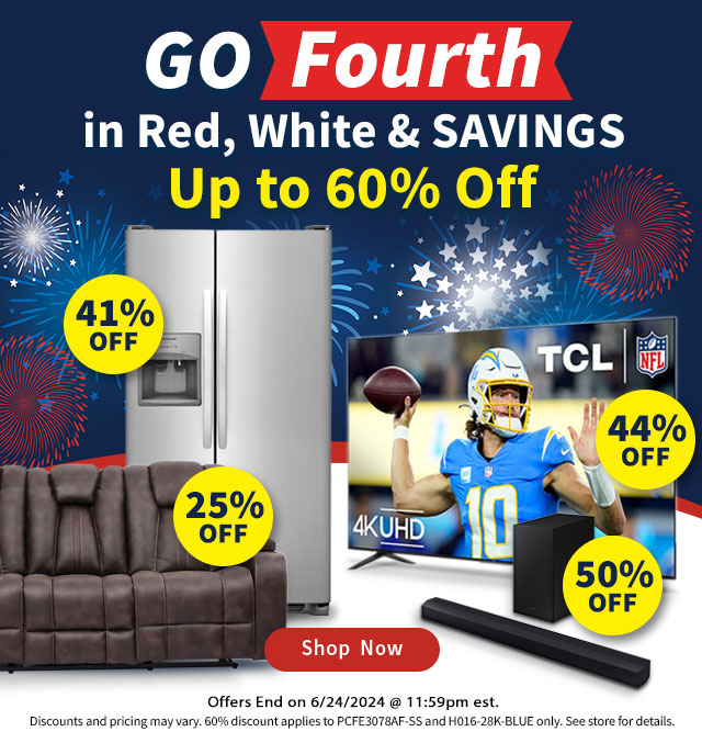 Go Fourth in Red, White and Savings Up to 60% Off. Shop Now