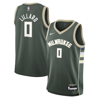 Youth Nike Damian Lillard Hunter Green  Swingman Jersey - Icon Edition