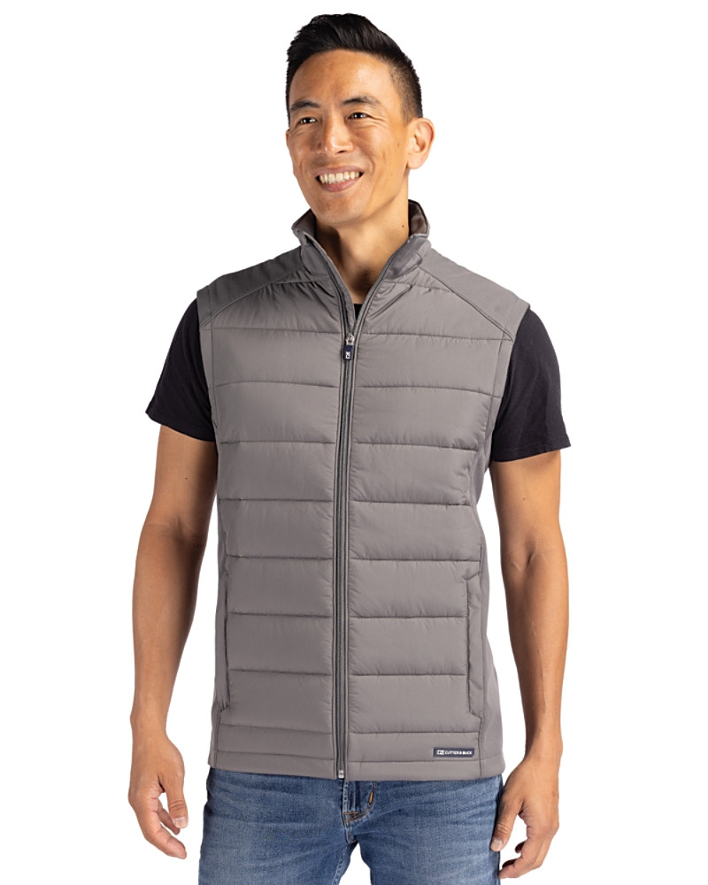 Image of Cutter & Buck Evoke Hybrid Eco Softshell Recycled Mens Full Zip Vest