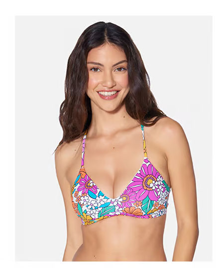 Groovy Floral Adjustable Bikini Top