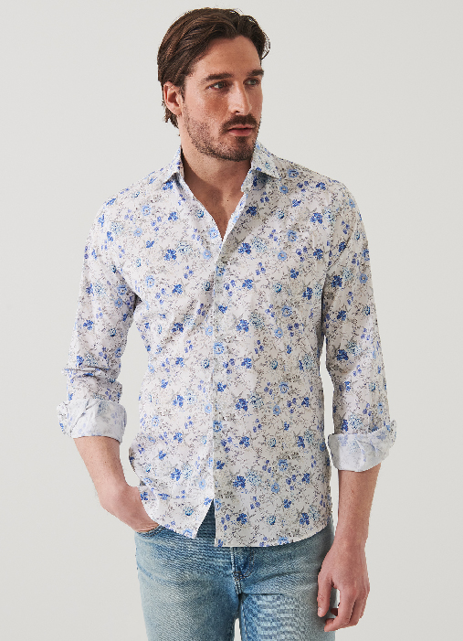 FLORAL LONG SLEEVE COTTON SHIRT