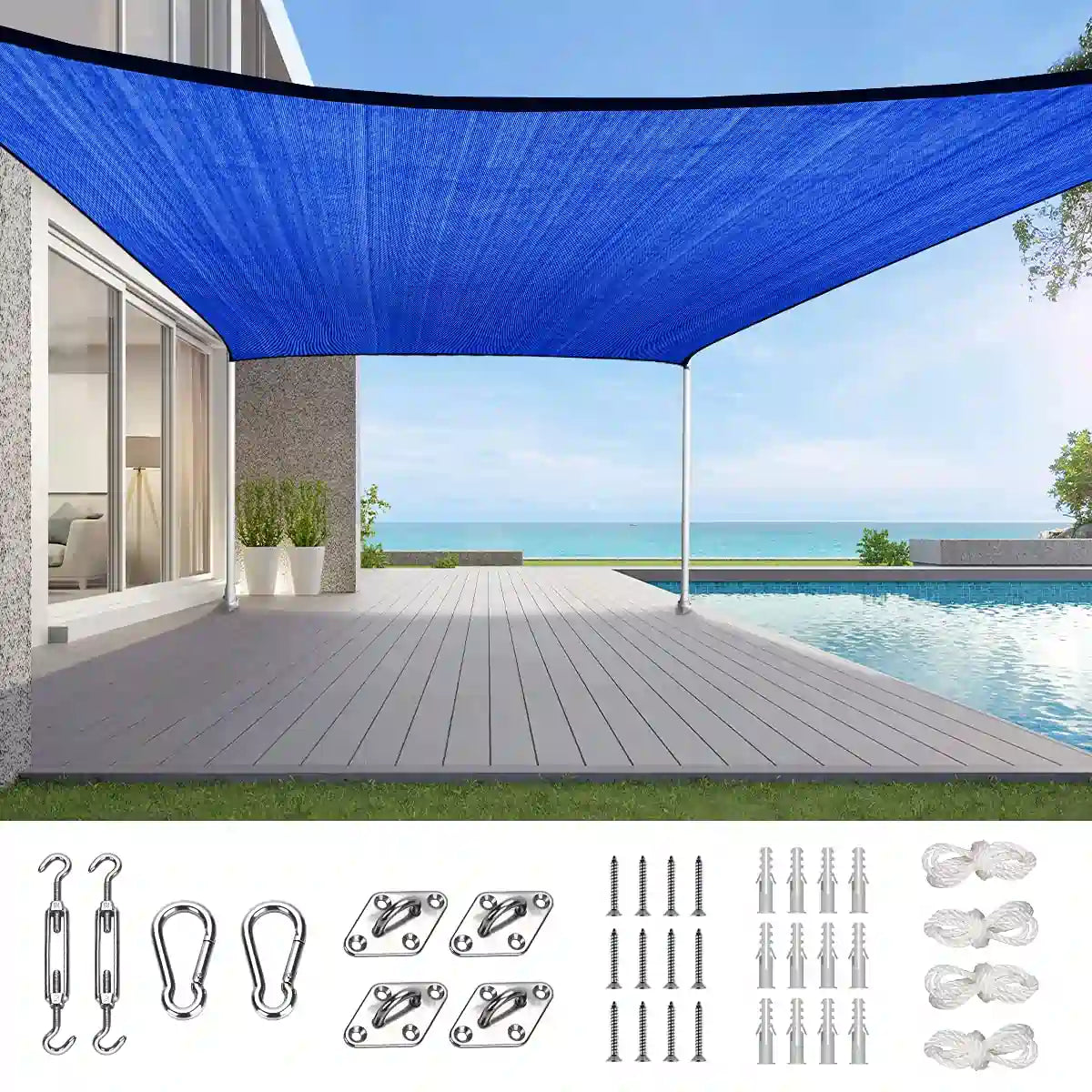 20' x 16' Rectangle Shade Sail (8 Colors Available)