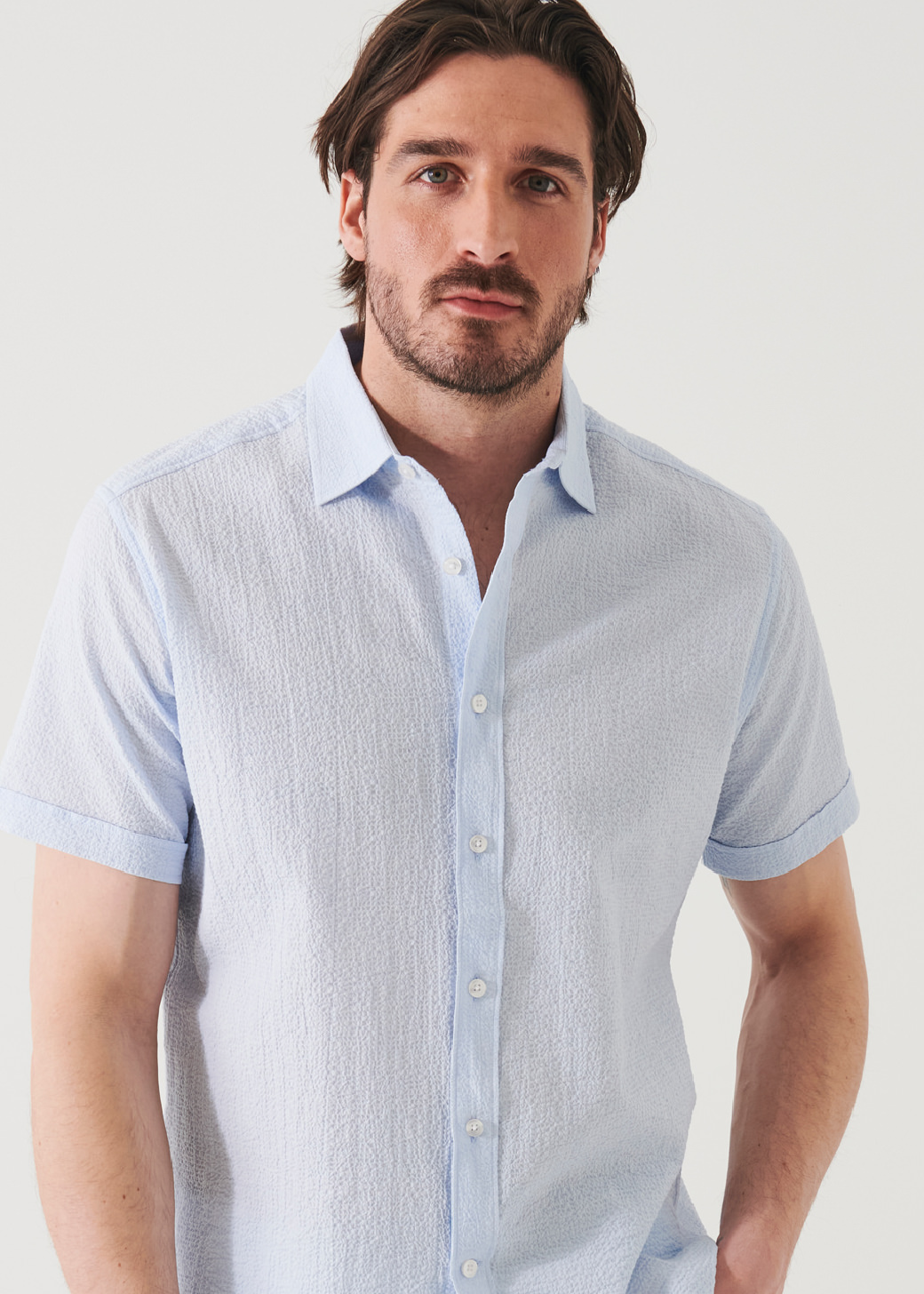 SEERSUCKER COTTON STRETCH SHIRT