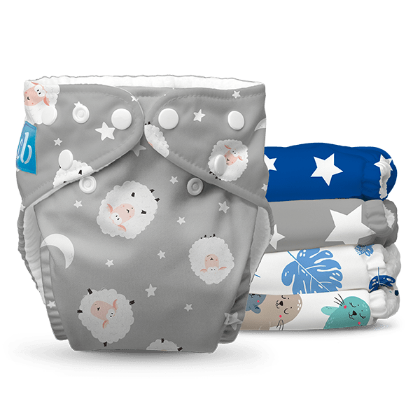 5 One Size Cloth Diapers with Fleece