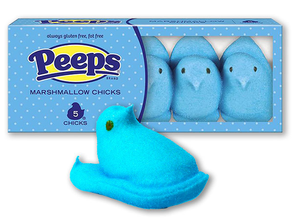 125195 - Peeps Marshmallow Chicks Candy - Blue: 5-Piece Pack