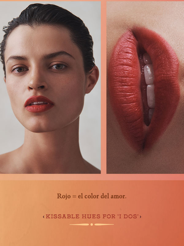 rojo = el color del amor. kissable hues for 'I dos'