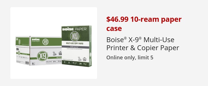 $46.99 Boise X-9 10ream case paper