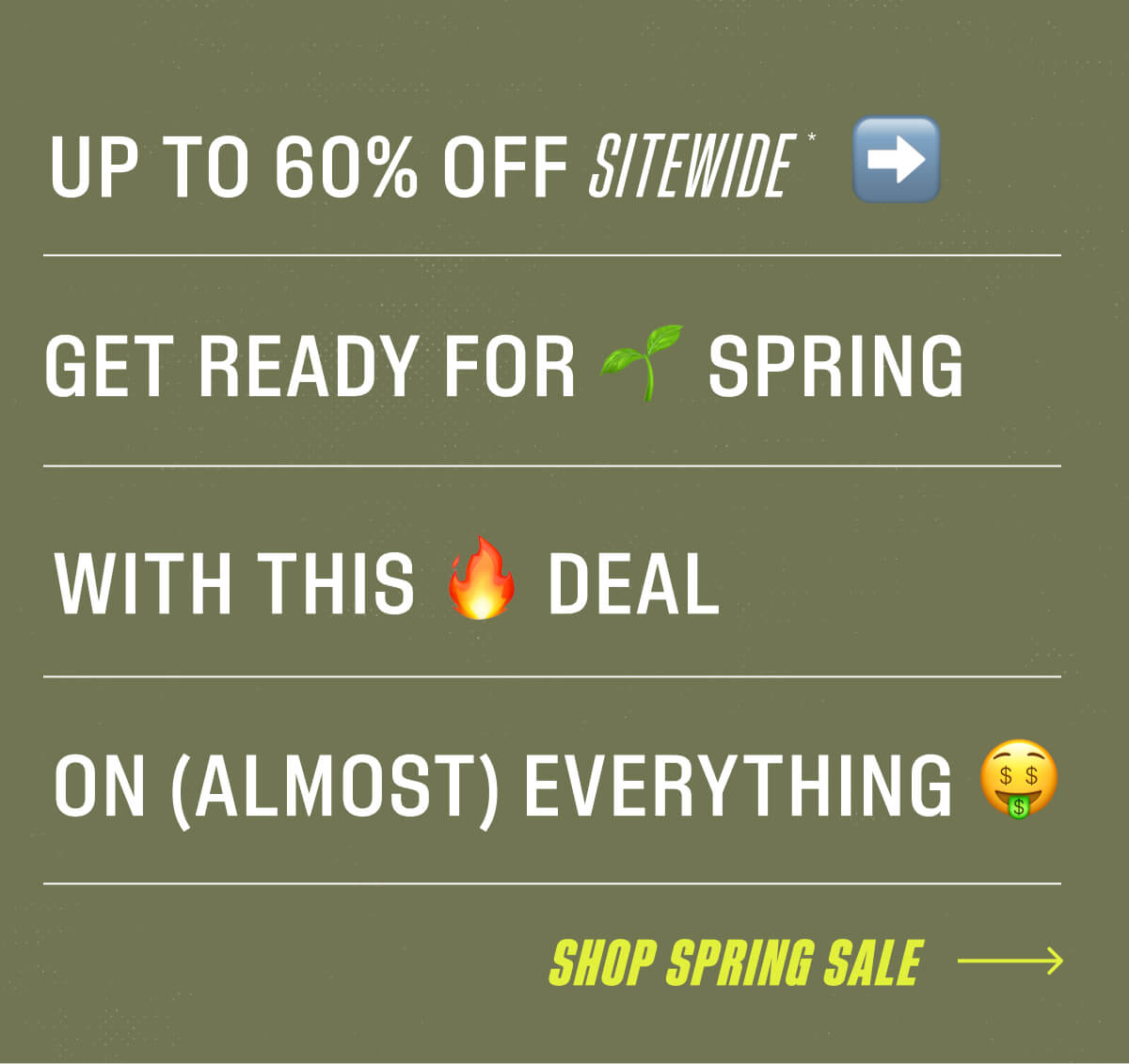 spring sitewide sale