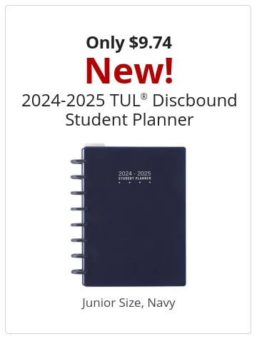 Only $9.74 New! 2024-2025 TUL® Discbound Student Planner Junior Size, Navy