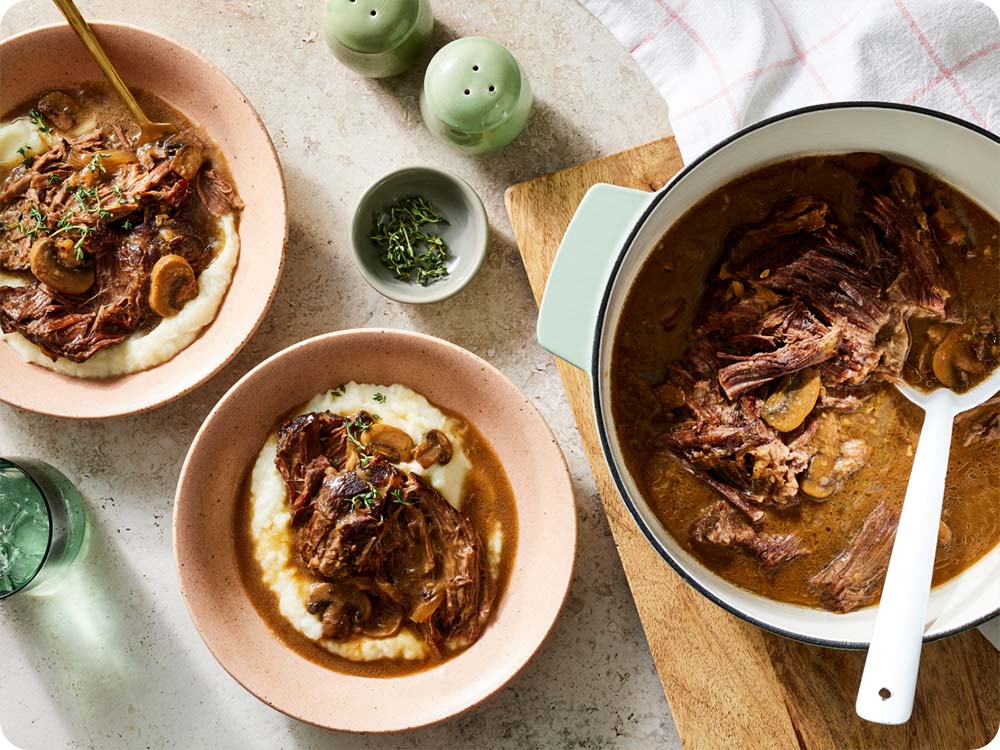 Coffee & Mushroom Pot Roast