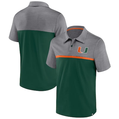 Men's Fanatics Branded Green/Gray Miami Hurricanes Polo