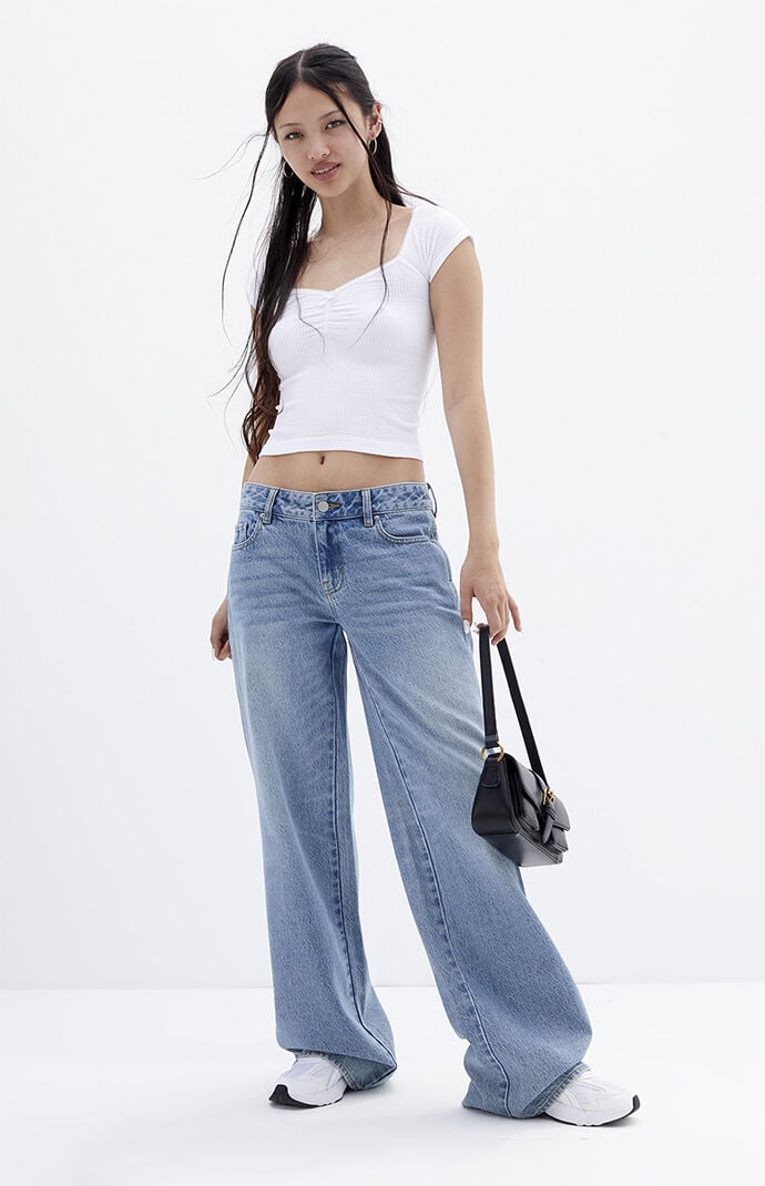 Image: Casey Medium Indigo Low Rise Baggy Jeans