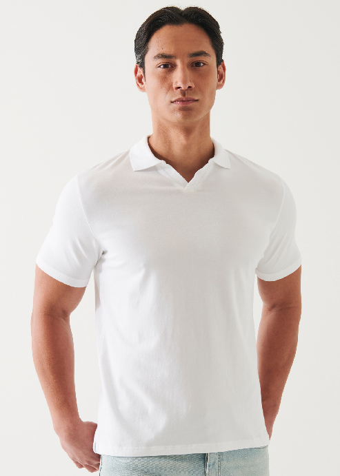 PIMA COTTON STRETCH OPEN POLO