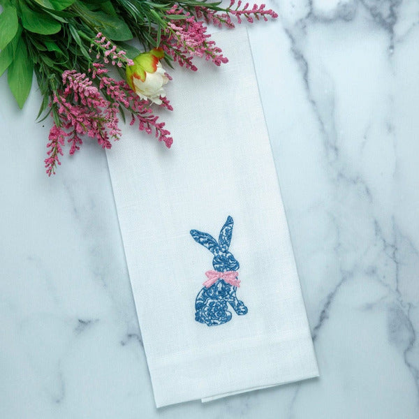 Image of Toile Bunny Linen Towel