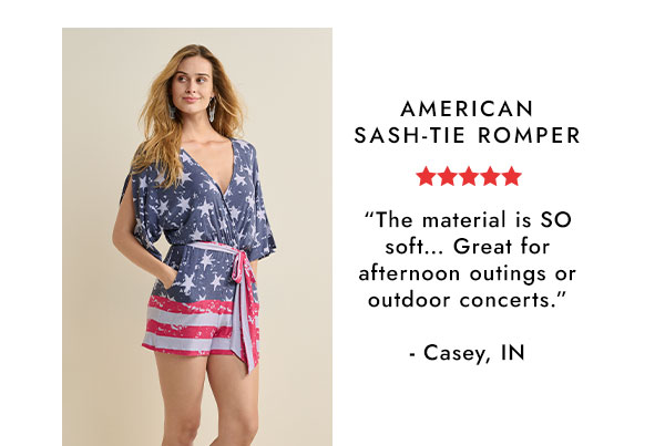 AMERICAN SASH-TIE ROMPER