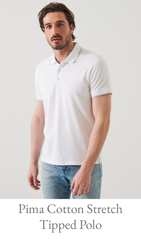 PIMA COTTON STRETCH TIPPED POLO