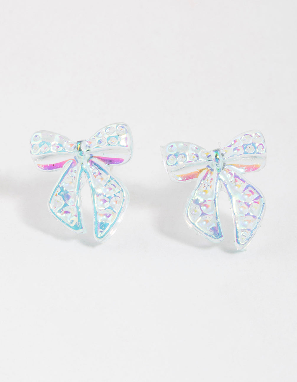 Image of Teal Ribbon Stud Earrings