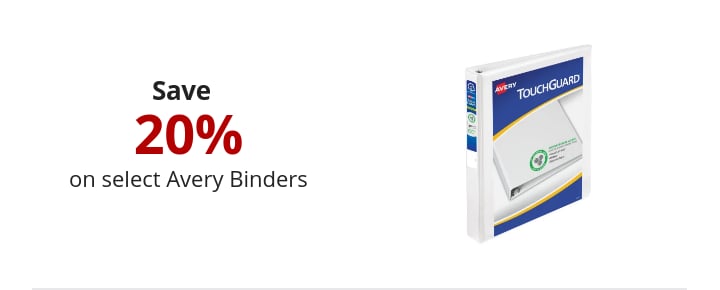 Save 20% on select Avery Binders