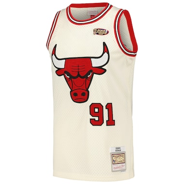  Mitchell & Ness Dennis Rodman Cream  Chainstitch Swingman Jersey