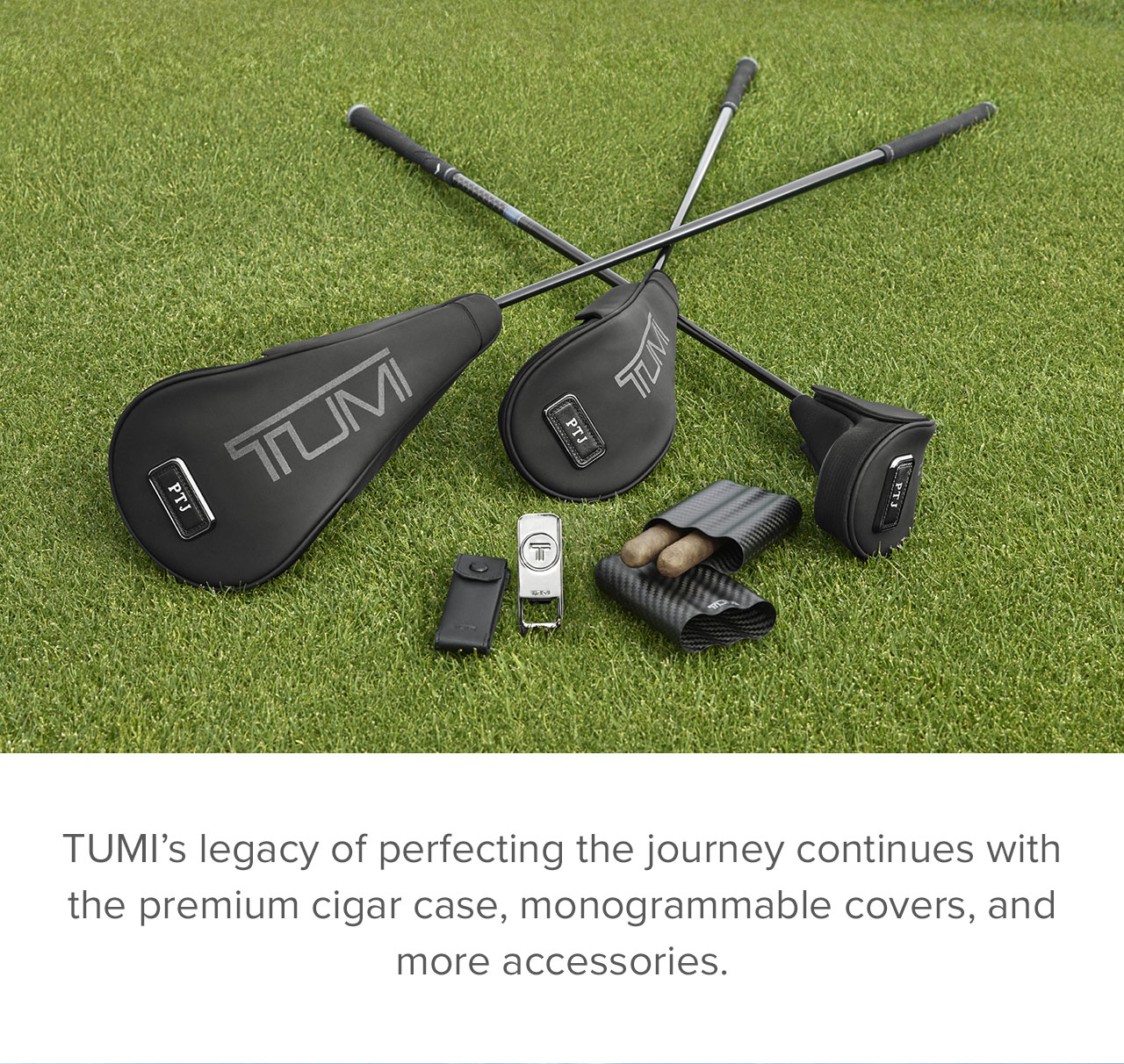 TUMI's legacy of perfecting the journey continues with the premium cigar case, monogrammable covers, and more accessories. 