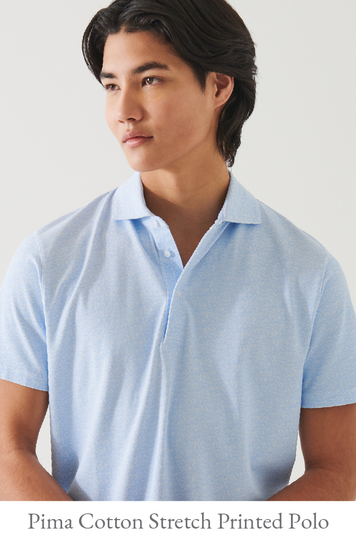 PIMA COTTON STRETCH PRINTED POLO