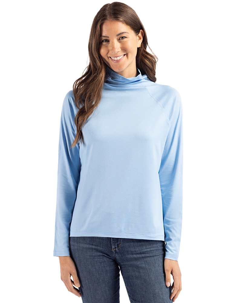 Image of Cutter & Buck Coastline Epic Comfort Eco Recycled Womens Funnel Neck