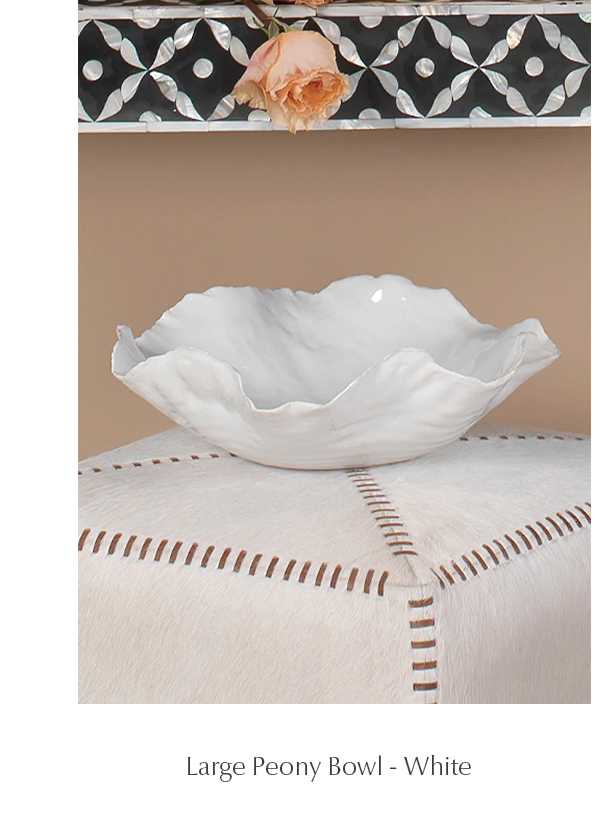 Large Peony Bowl in White - SHOP NOW