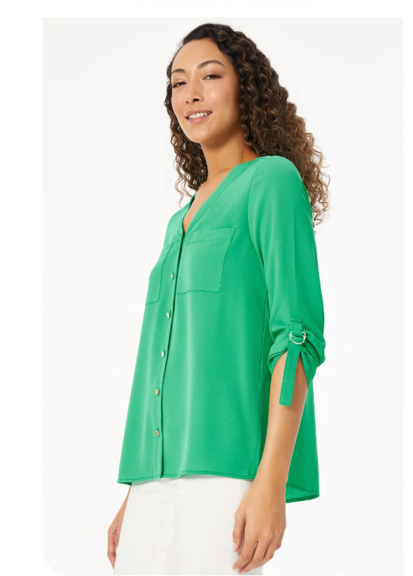 Jasper Crepe Collarless Tunic