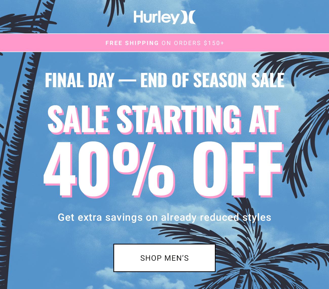 Hurley - 40% OFF | Shop Men's