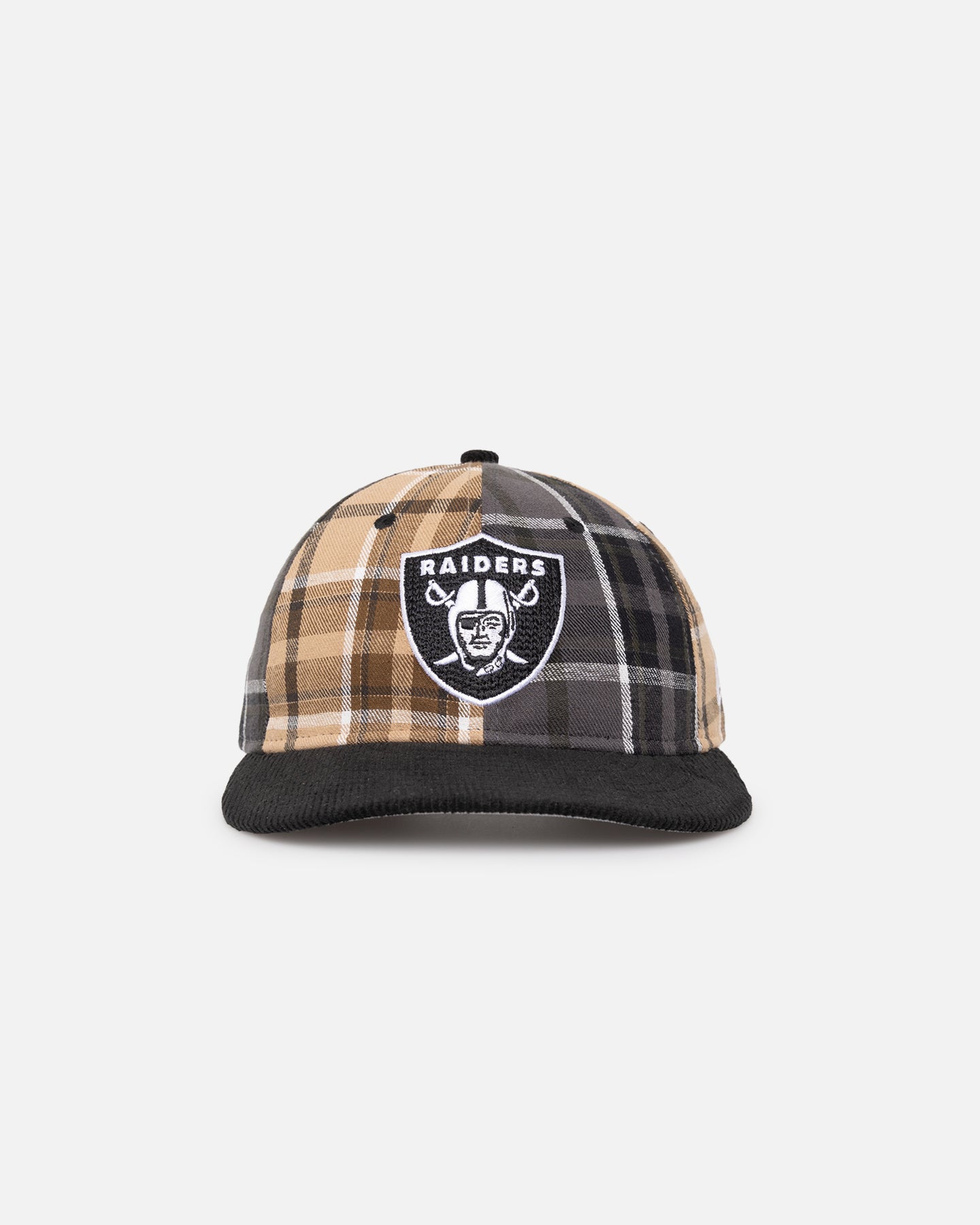 Image of New Era Las Vegas Raiders 'Multi Panel Plaid' 9FIFTY Strapback Plaid