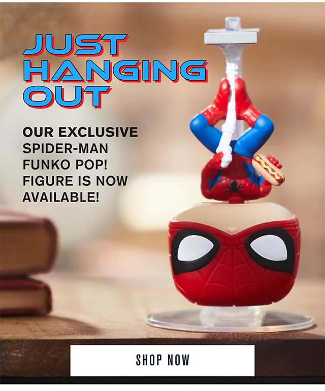 Just Hanging Out Our Exclusive Spider-Man Funko Pop! Figure is Now Available! Shop Now