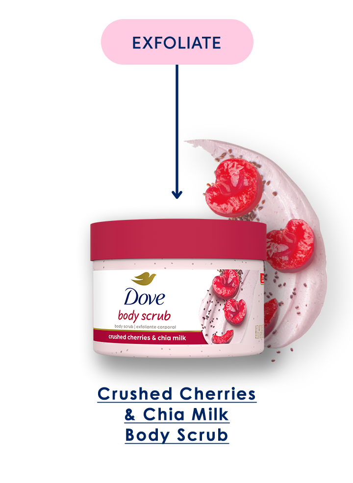 EXFOLIATE | Dove | Crushed Cherries & Chia Milk Body Scrub