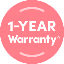 Peach icon of 1 year of warranty included