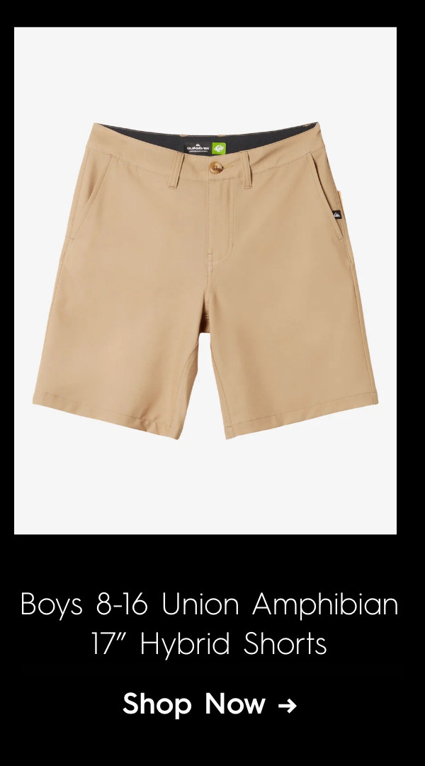 Boys 8-16 Union Amphibian 17" Hybrid Shorts