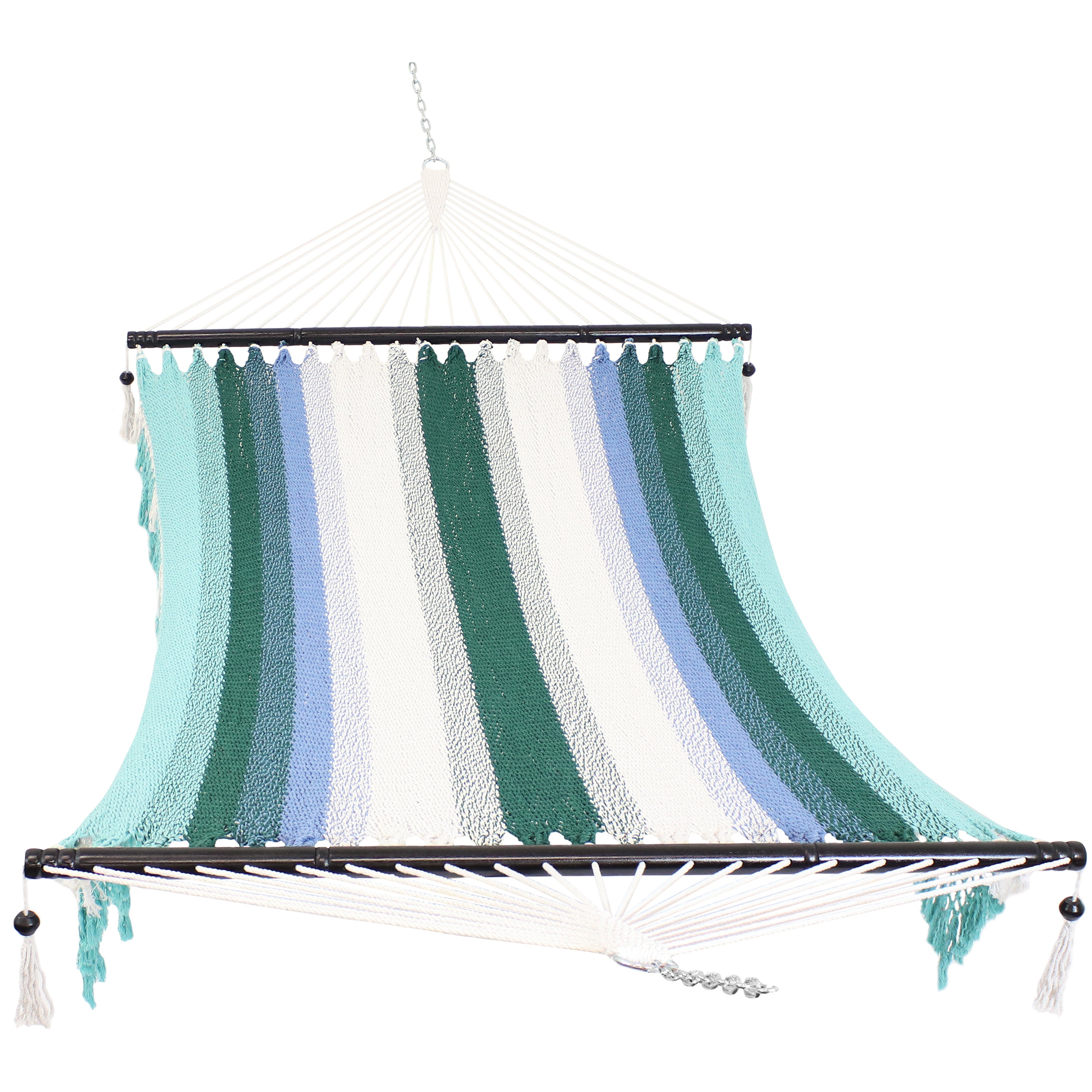 Sunnydaze Woven Double Hammock with Spreader Bars