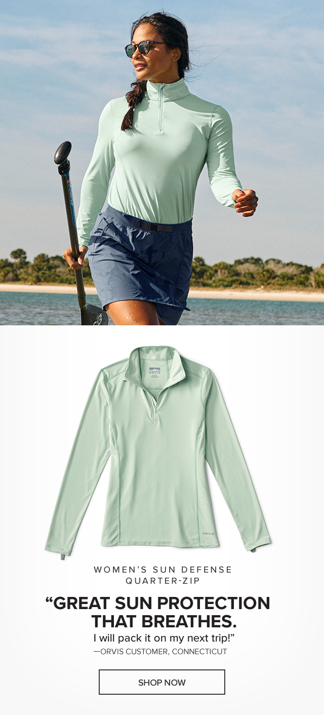 Women’s Sun Defense Quarter-Zip 'Great sun protection that breathes. I will pack it on my next trip!'—Orvis Customer, Connecticut