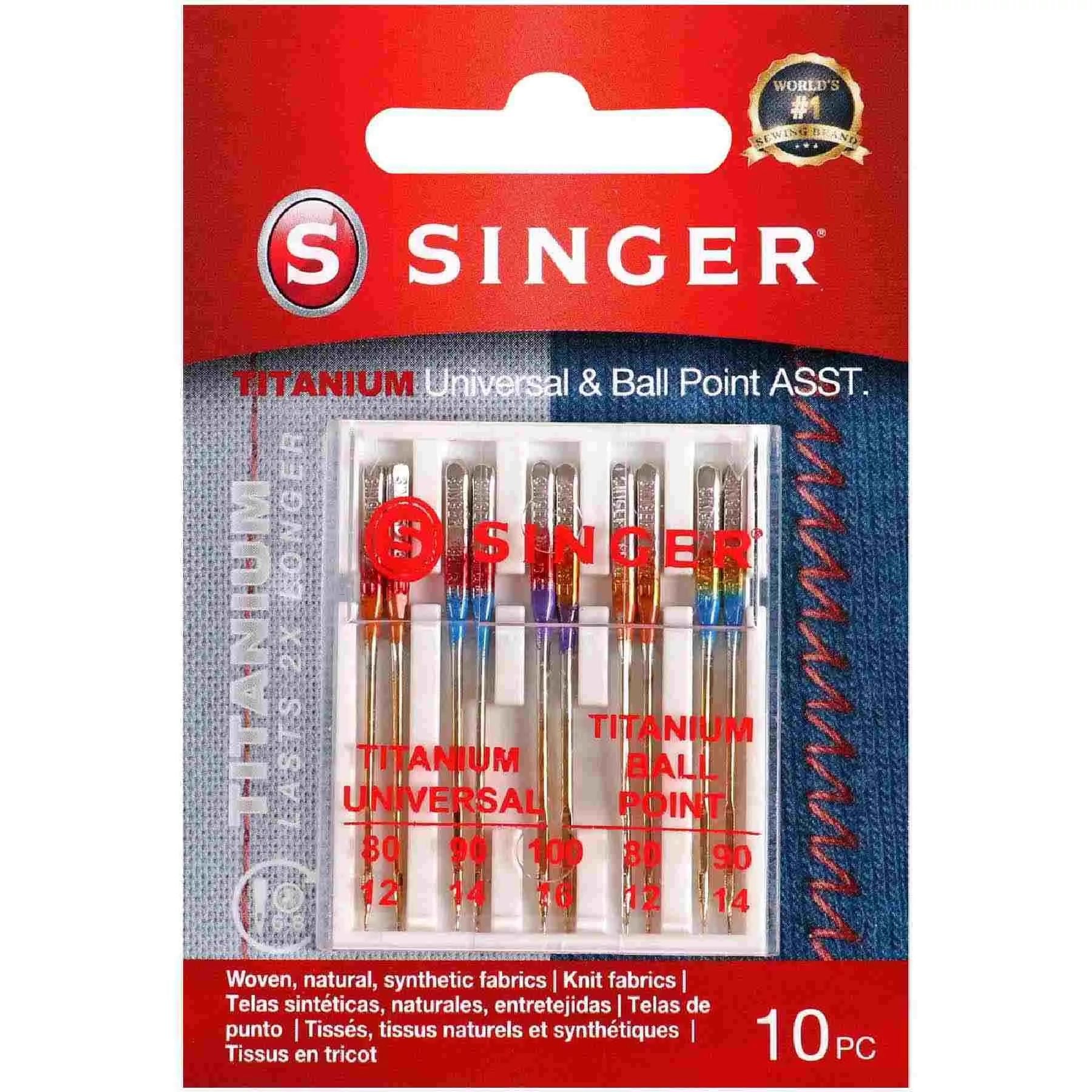 Image of SINGER® Titanium Universal & Ball Point Needles, Assorted Sizes