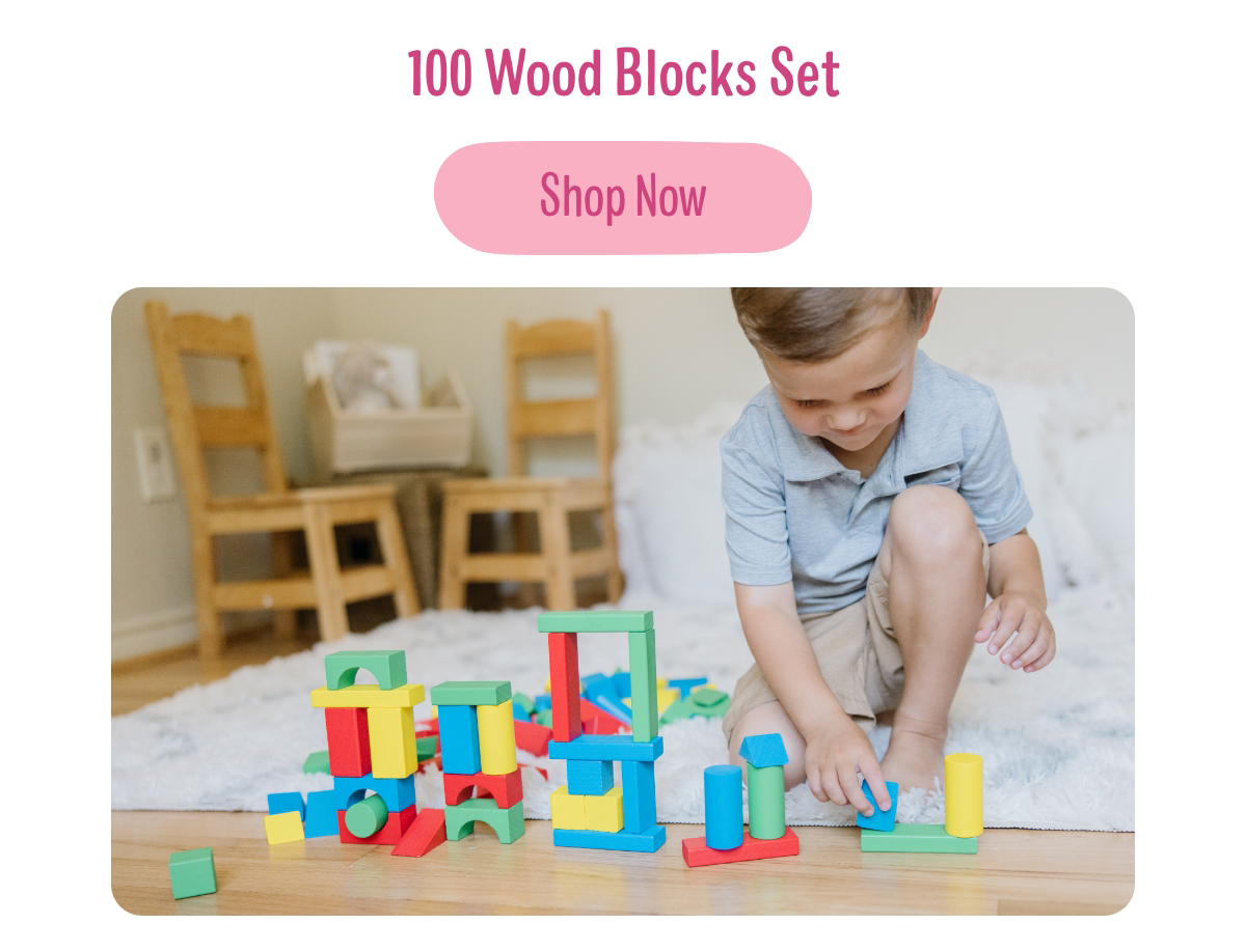 100 Wood Blocks Set