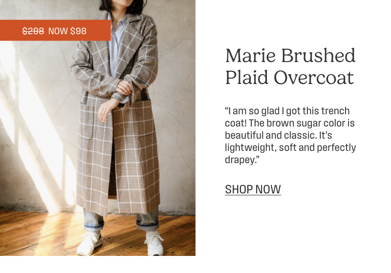 Shop the Marie Brushed Plaid Overcoat