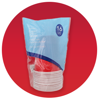 16-ct. red plastic party cups