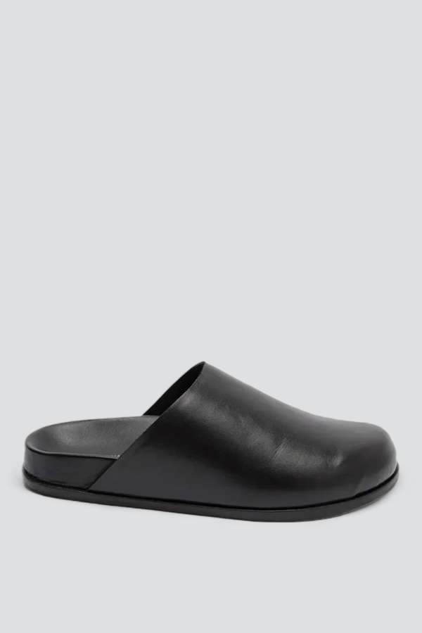 "INTENTIONALLY __________." Agatha Slip On Mule - Black