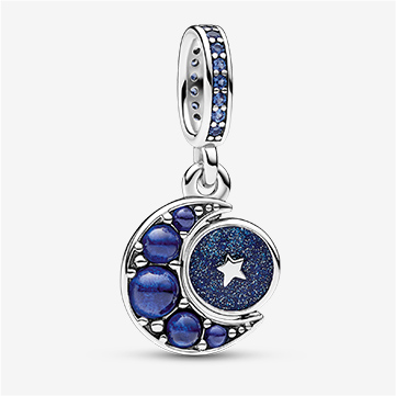 Sparkling Moon Spinning Dangle Charm